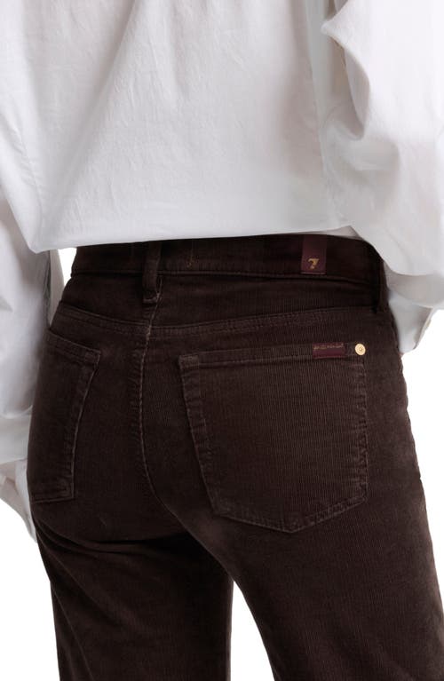 7 For All Mankind Dojo Tailorless Twist Seam Flare Corduroy Pants In Brown