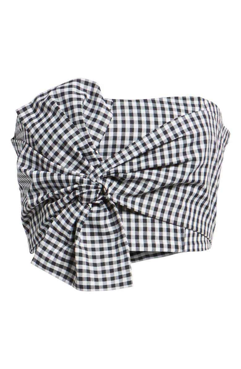 Socialite Twist Front Gingham Crop Top, Alternate, color, 