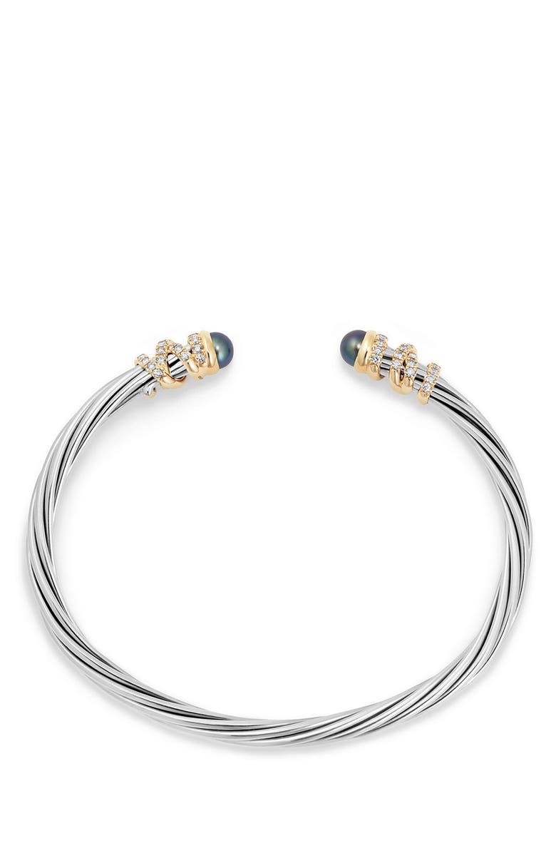 David Yurman Helena Bracelet In Sterling Silver & 18K Gold with Pearls & Diamonds, 4mm, Alternate, color, 