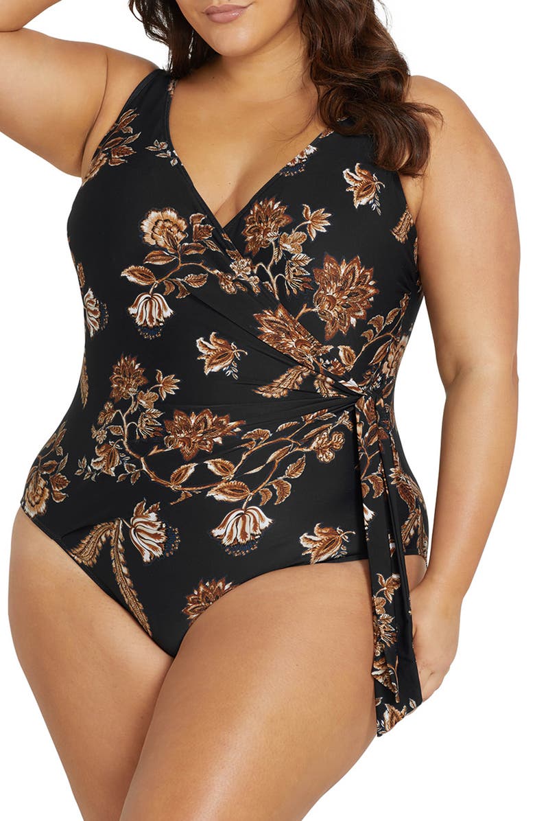 Artesands Chantique Hayes Underwire One-Piece Swimsuit, Main, color, Black