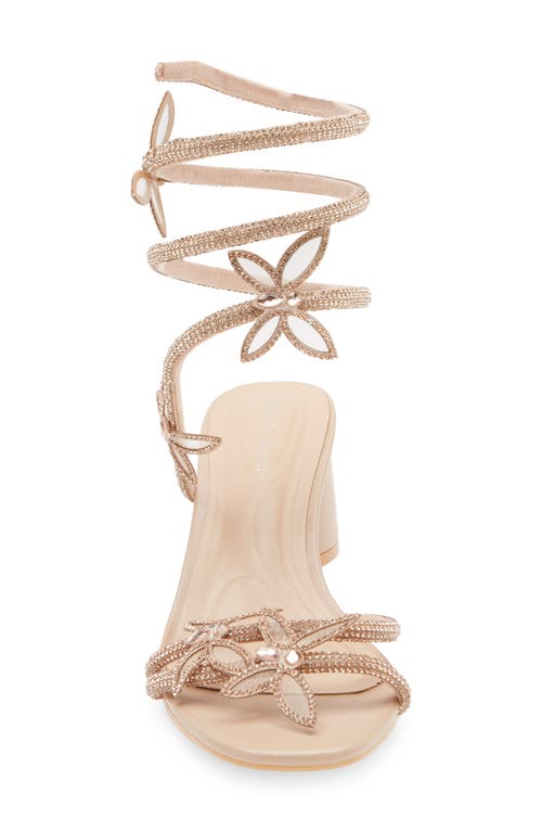 Azalea Wang Quinton Ankle Wrap Sandal In Light Beige