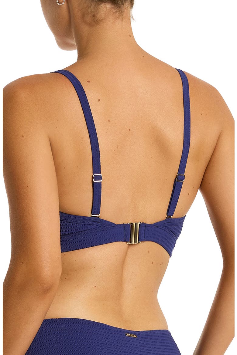 Messina Tie Front DD- & E-Cup Bikini Top, Alternate, color, FRENCH NAVY