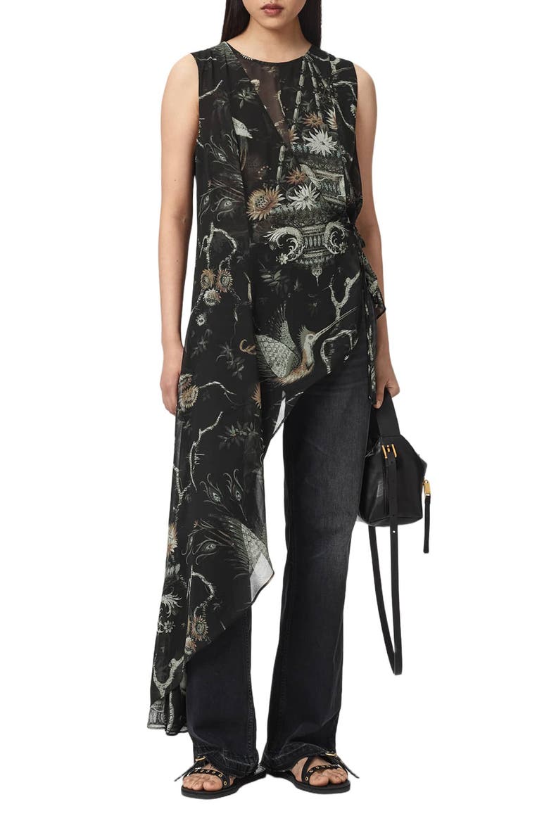 Enola Asymmetric Tie Waist Top, Alternate, color, TARAVAO SOFT GREEN