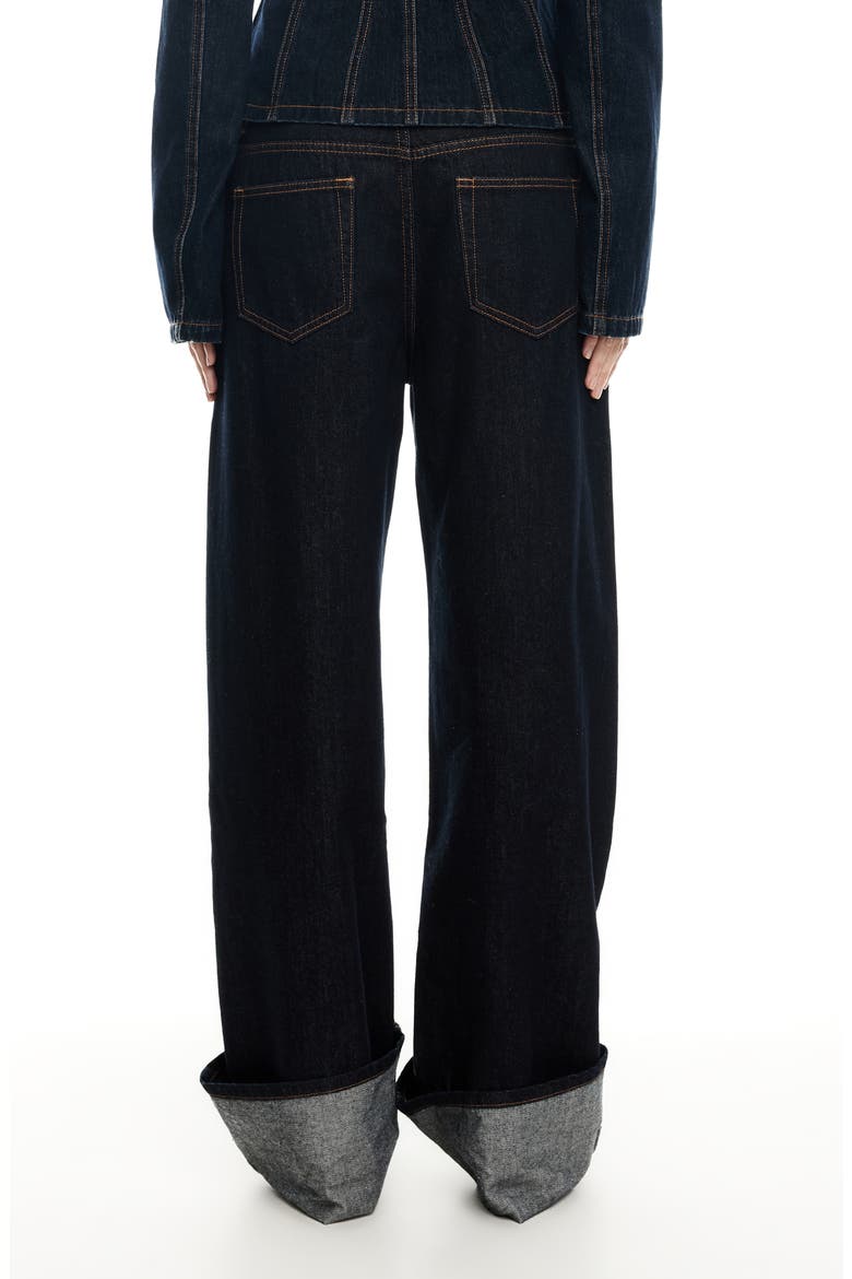 Top Model Cuffed Straight Leg Jeans, Alternate, color, DARK DENIM