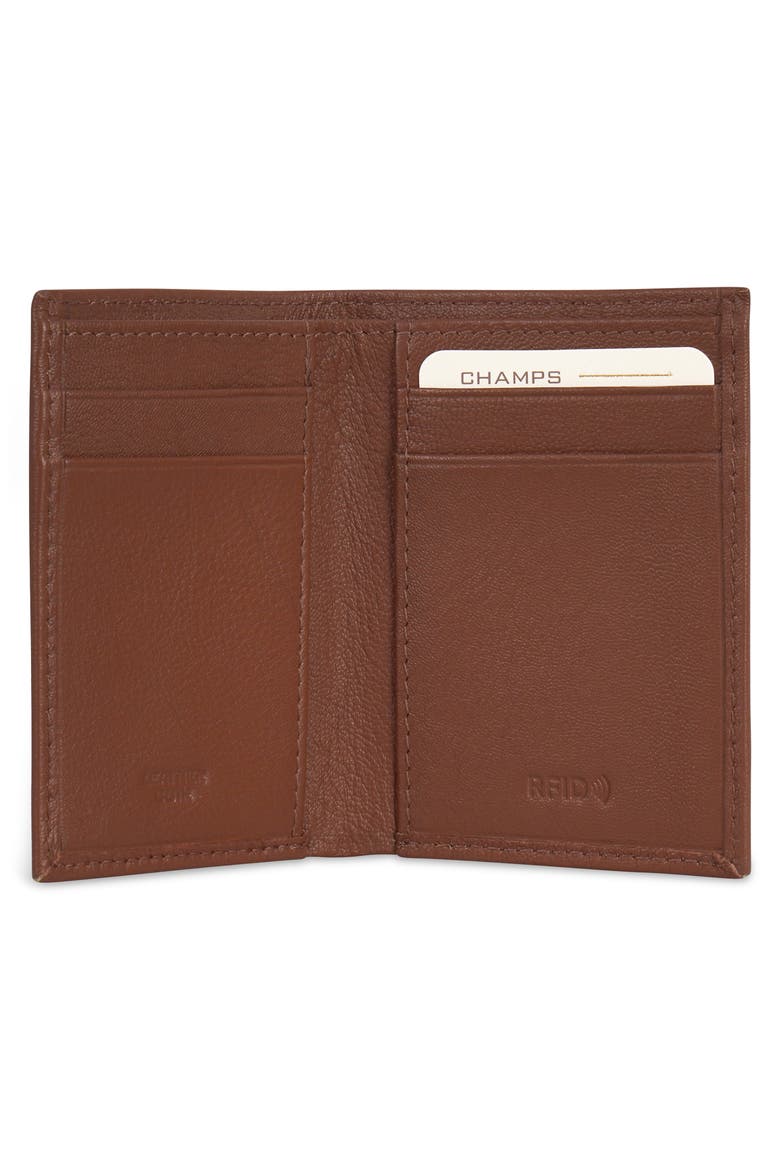Onyx Leather RFID Vertical Slim Wallet, Alternate, color, BROWN