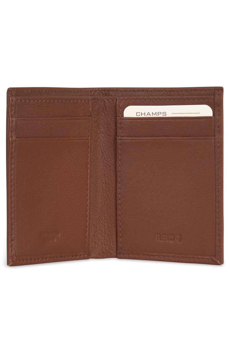 CHAMPS Onyx Leather RFID Vertical Slim Wallet, Alternate, color, Brown