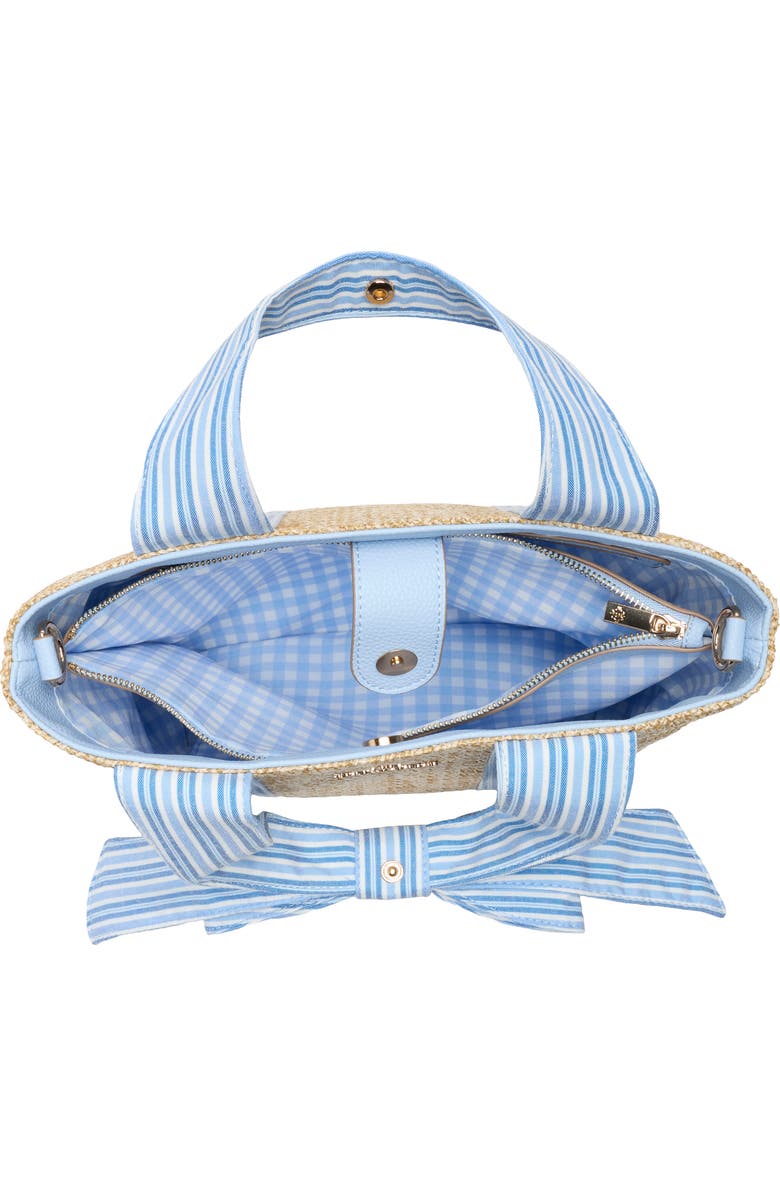 Nanette Lepore Bow Handle Tote, Alternate, color, Natural-Blue Stripe
