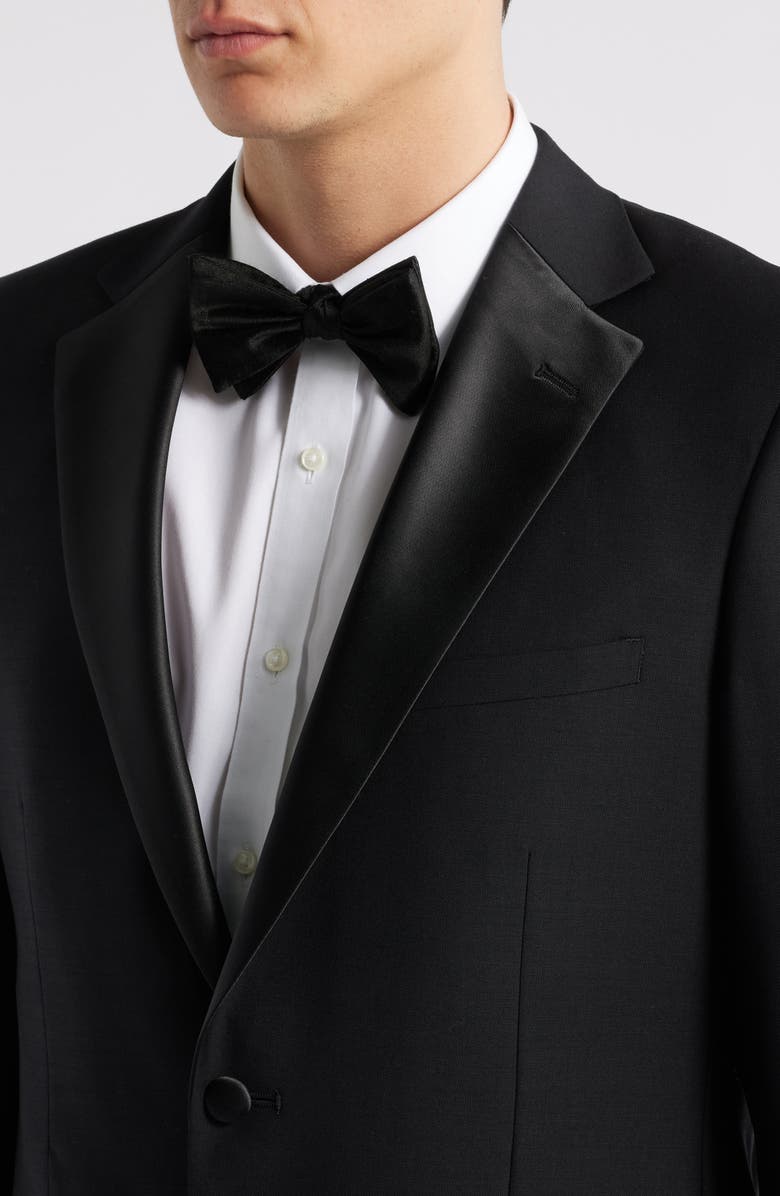 ZANETTI Matteo Slim Fit Black Wool Tuxedo, Alternate, color, Black