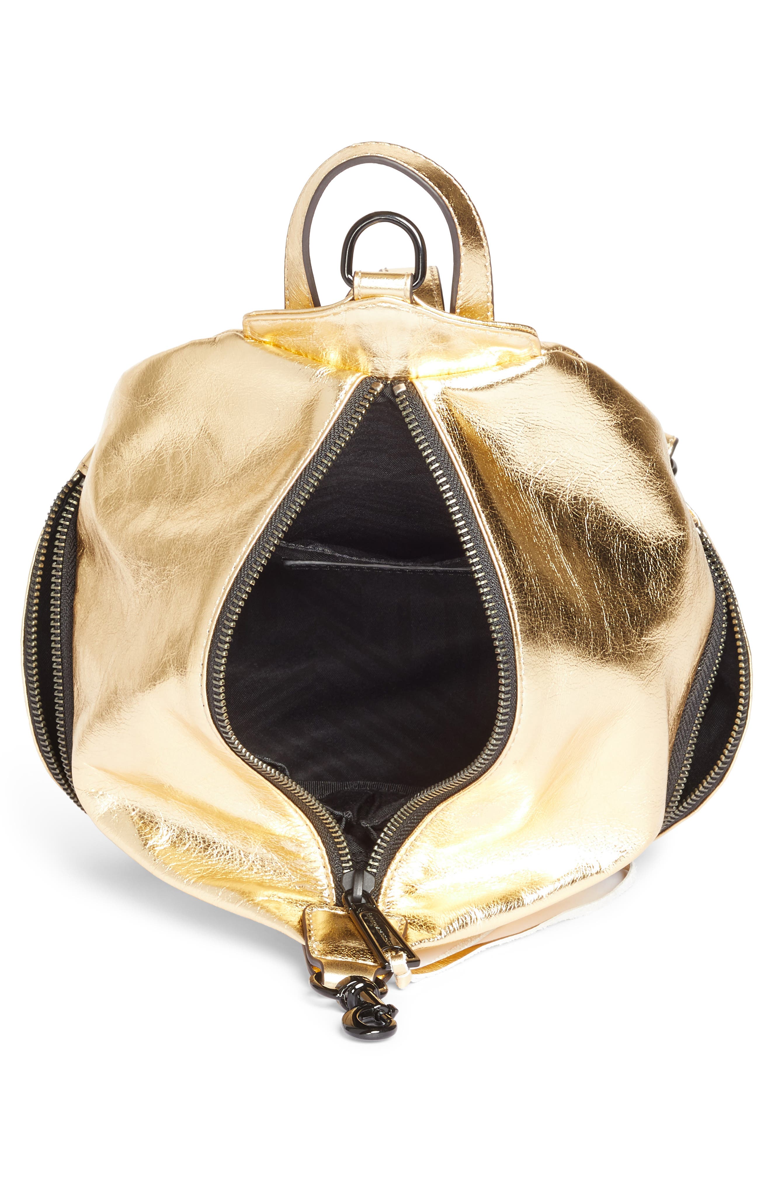 Rebecca Minkoff Medium Julian Metallic Leather Backpack, Alternate, color, 