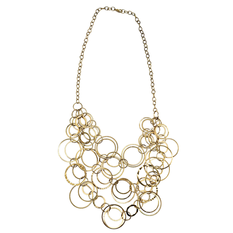 Vintage Costume 1970s Circle Bib Necklace