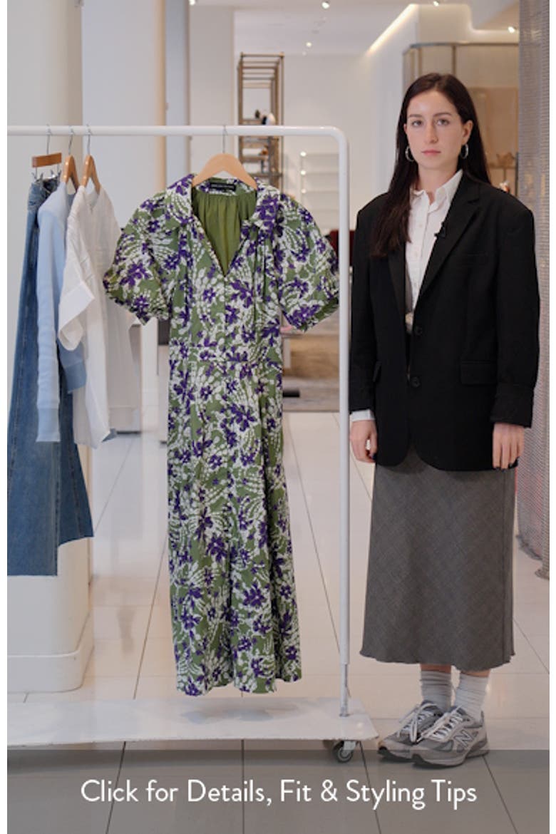 Print Pleat Midi Dress video