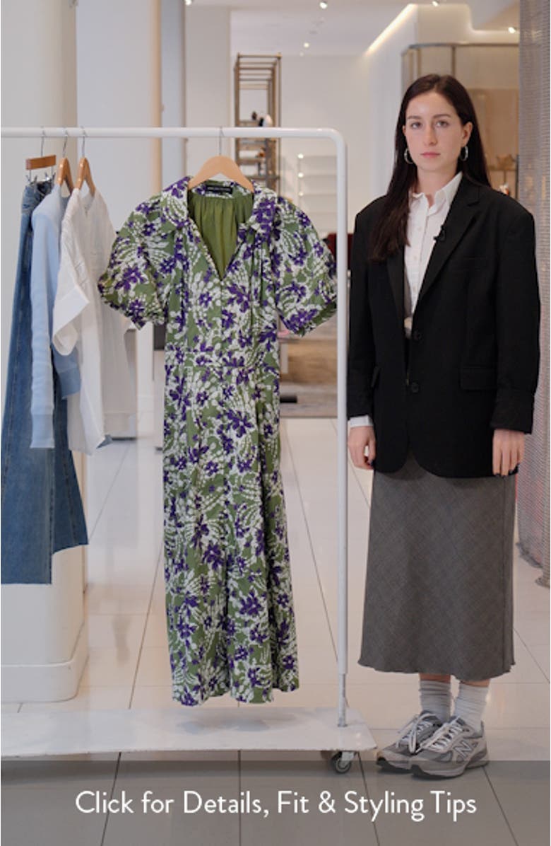 Print Pleat Midi Dress, sales video thumbnail