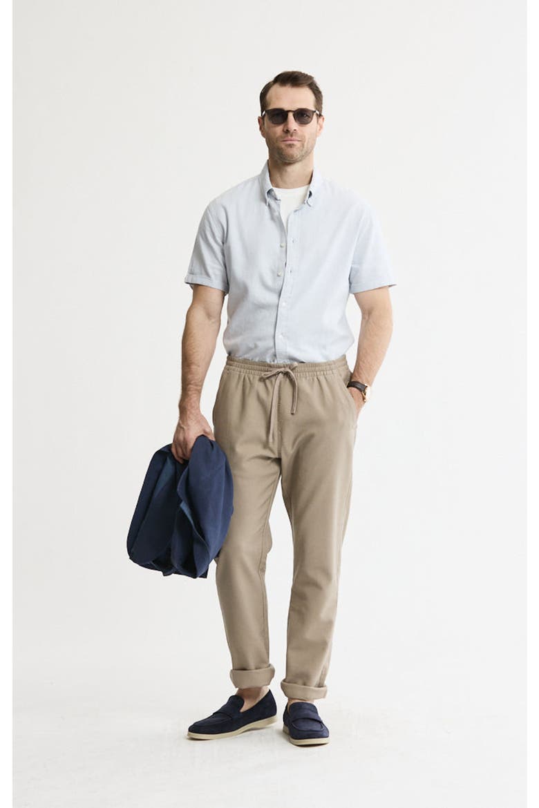 Cotton Twill Drawstring Pants, Alternate, color, Cappuccino
