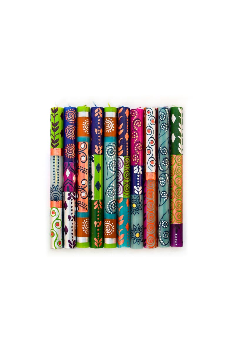 Thumbprint Artifacts Sari Painted Candle, Alternate, color, Pillar 3X8"