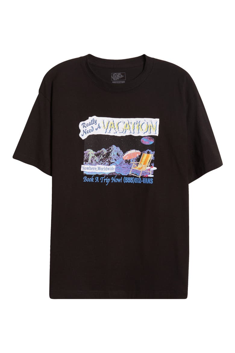 Need a Vacation Graphic T-Shirt, Alternate, color, BLACK