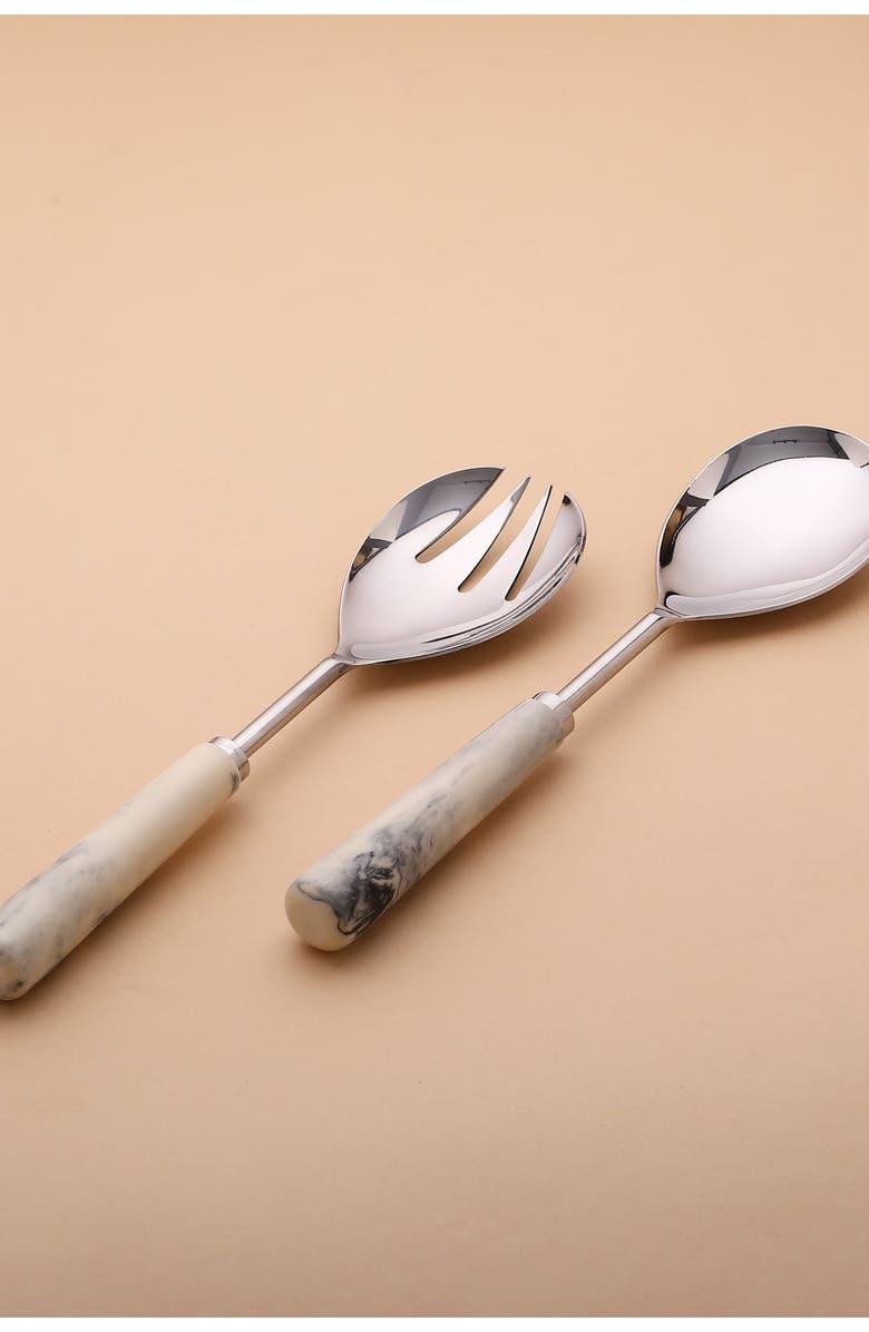 Tiramisu Resin & Metal Salad Server 2-Piece Set, Alternate, color, Ivory