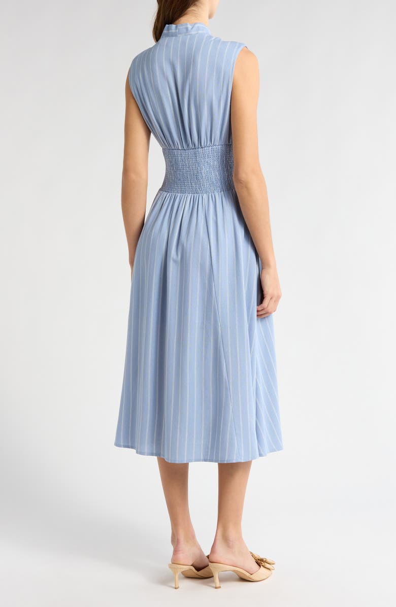 Stripe Smocked Waist Sleeveless Maxi Dress