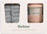 Barbour Travel Mug & Knit Beanie Set