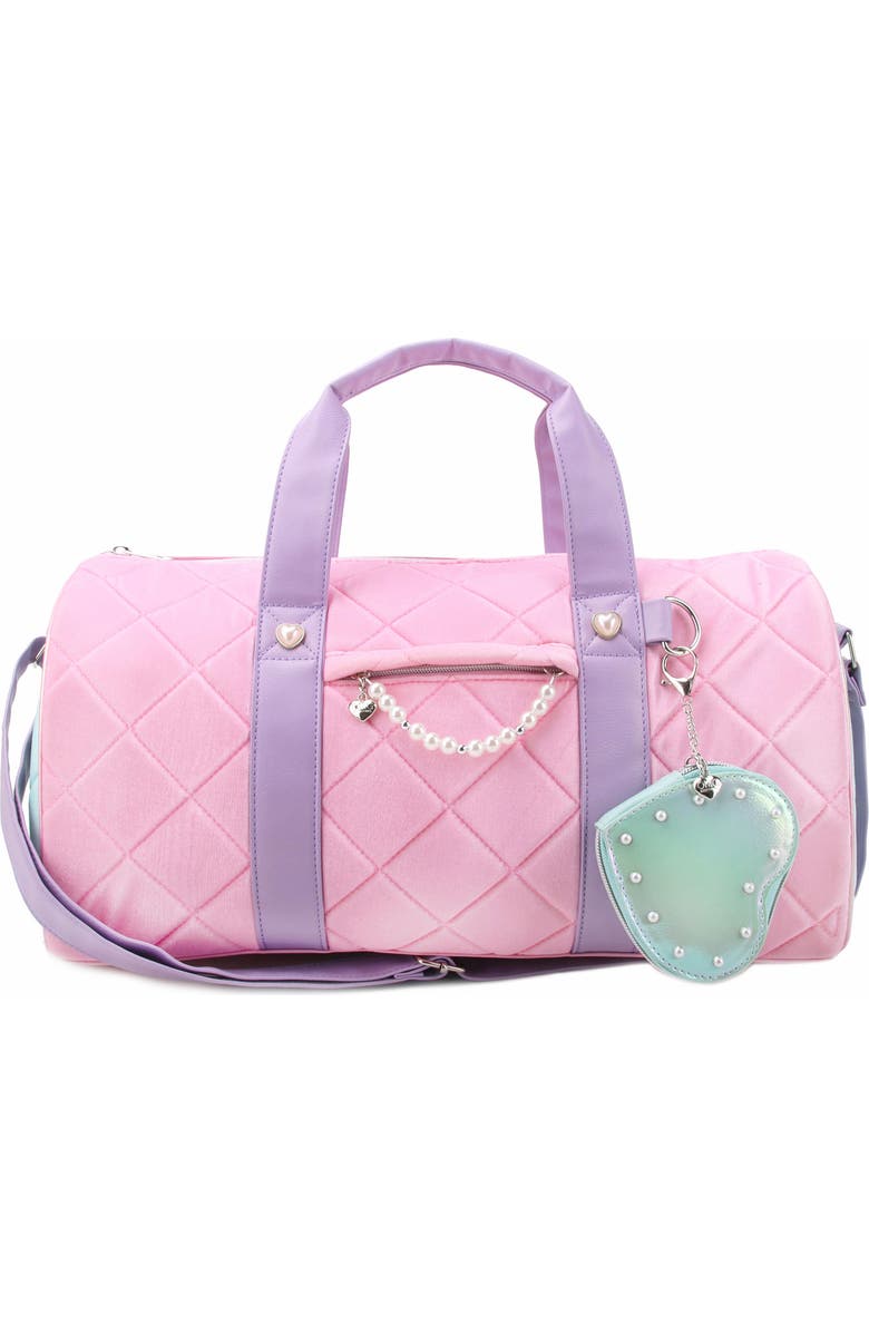 OMG Accessories Kids' Large Quilted Duffle Bag, Main, color, Pink