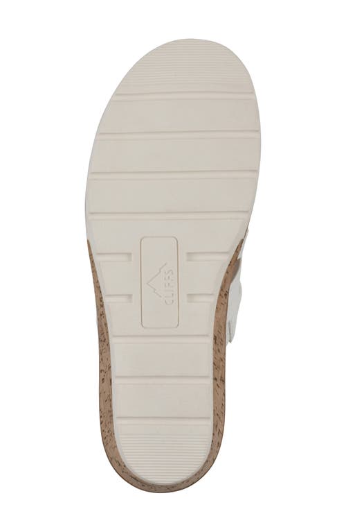 Cliffs By White Mountain Tinisha Wedge Sandal In White Embossed