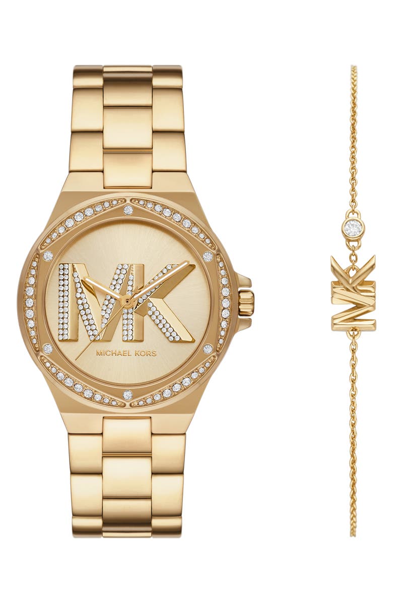 Michael Kors Lennox 3-Hand Bracelet Watch & Bracelet Set, 37mm, Main, color, 