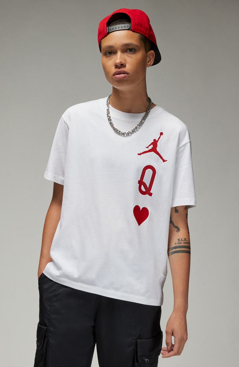 Jordan Flight Graphic Tee, Alternate, color, White/ Gym Red