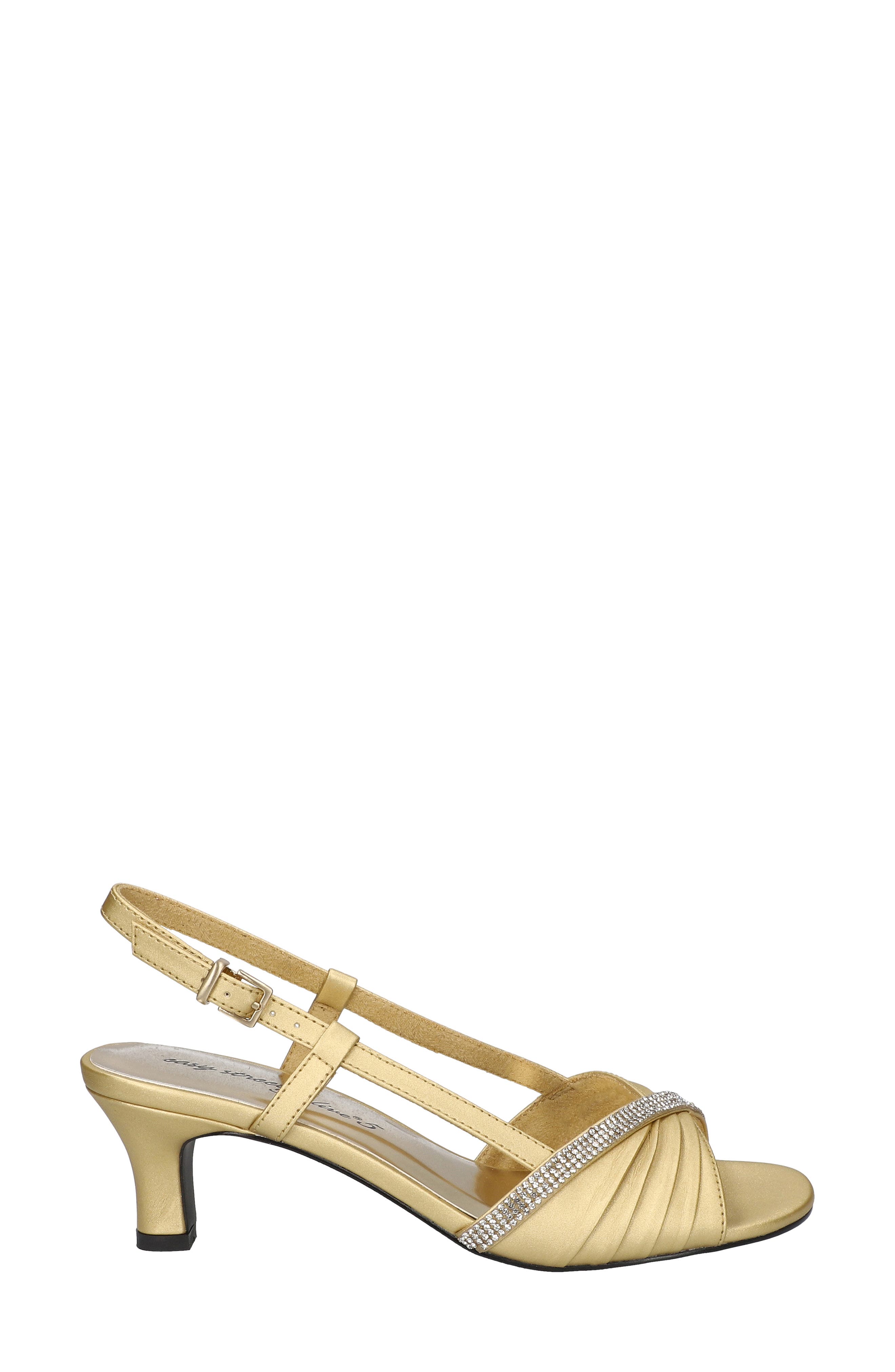 Delite Slingback Sandal, Alternate, color, GOLD SATIN-STONES