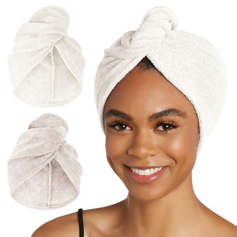 2 Pack Hair Towel Wraps for Straight, Wavy, Curly Hair