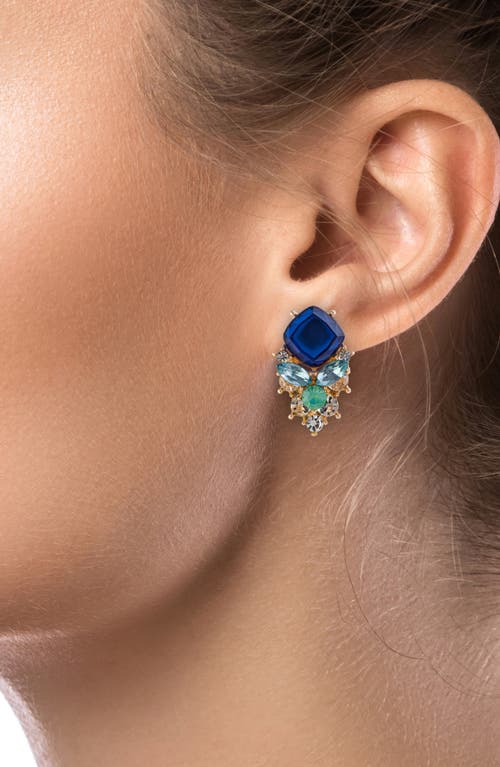 Jardin Cushion Crystal Drop Earrings In Multi