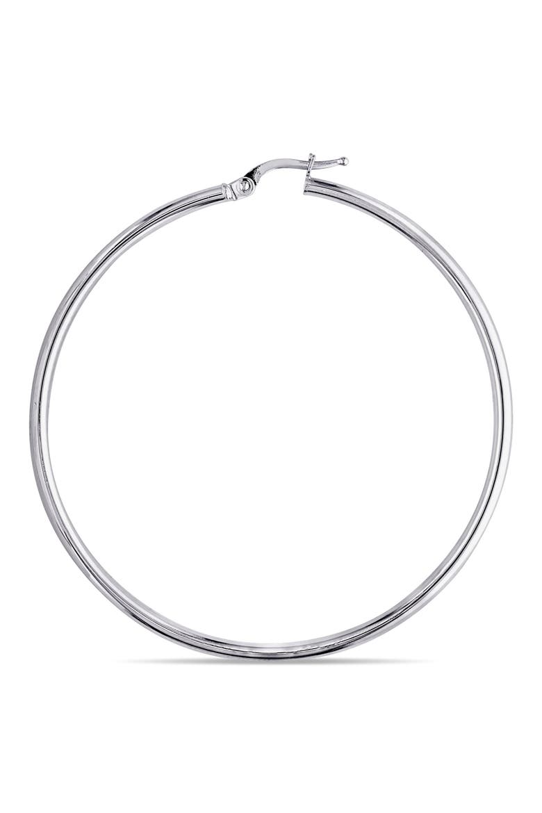 Polished Hoop Earrings, Alternate, color, WHITE GOLD