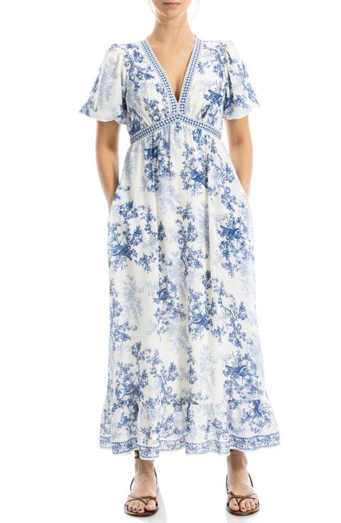 Flutter Sleeve Empire Waist Maxi Dress