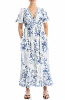 Flutter Sleeve Empire Waist Maxi Dress