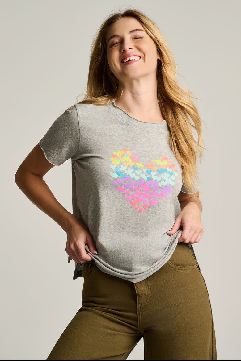 Heart Beats Cotton T-Shirt, Alternate, color, Heather Grey