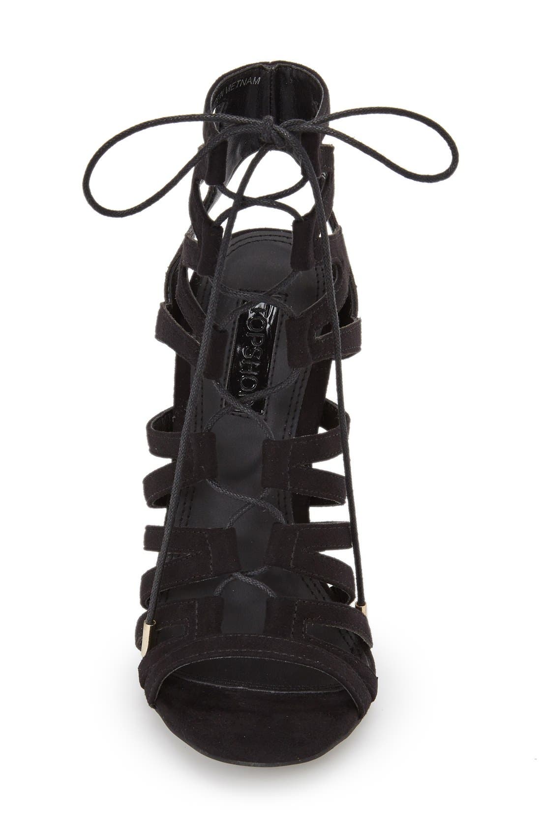 'Rupa' Ghillie Sandal, Alternate, color, BLACK