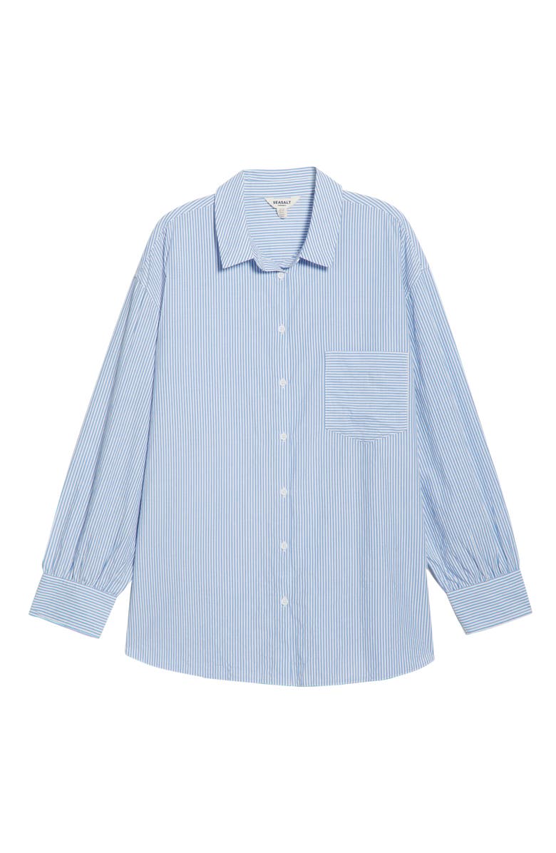 Seasalt Cornwall Sea Path Oversize Organic Cotton Poplin Button-Up Shirt, Alternate, color, Mini Sunrise Skipper