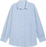 Seasalt Cornwall Sea Path Oversize Organic Cotton Poplin Button-Up Shirt