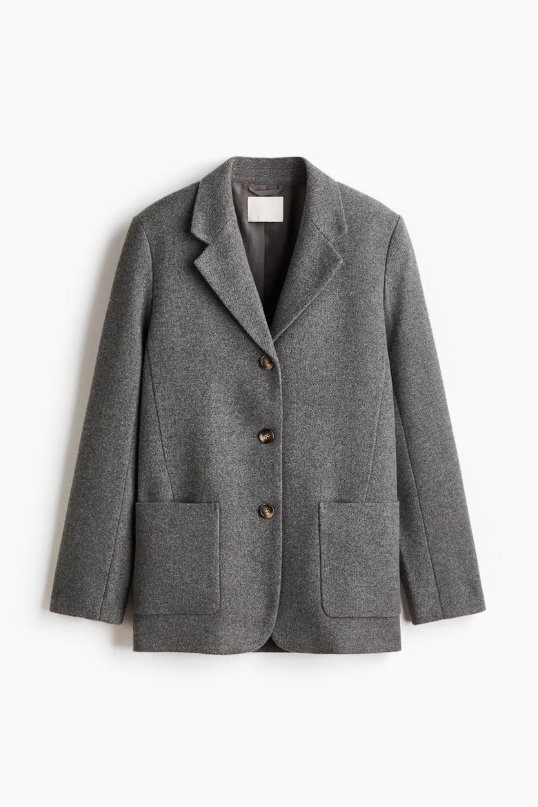 Wool-blend Jacket, Alternate, color, Gray melange