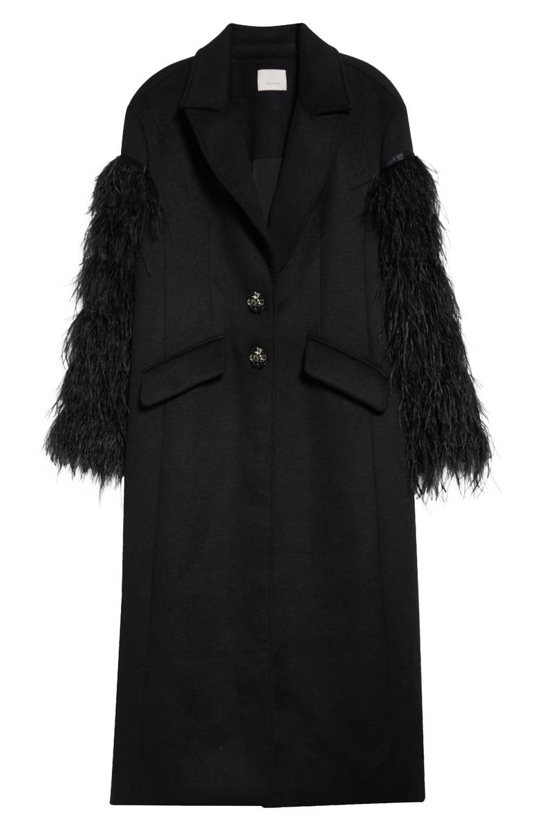 Cinq à Sept Ali Feather Sleeve Coat, Alternate, color,