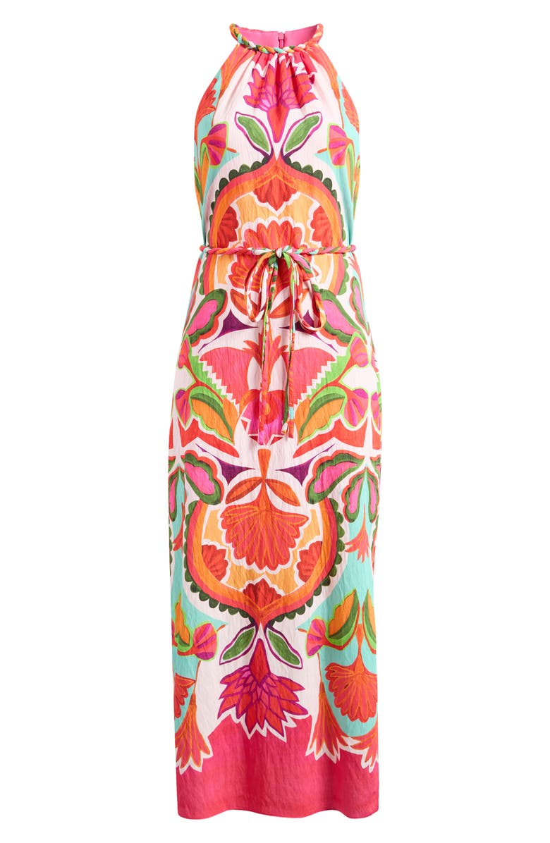 Vince Camuto Day Crepe Midi Dress, Alternate, color, Hot Pink