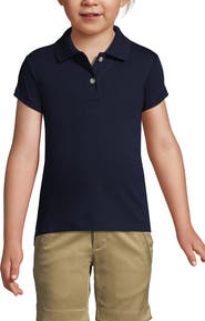 Lands' End School Uniform Girls Short Sleeve Feminine Fit Interlock Polo Shirt