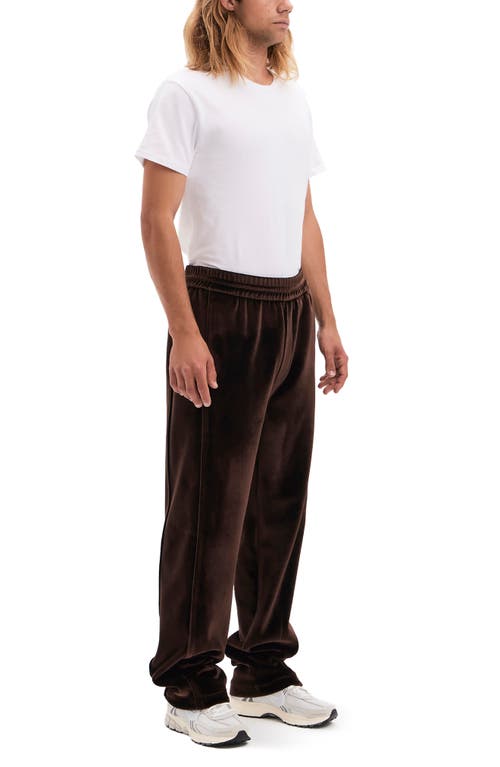 Vayder Marrone Straight Leg Stretch Velvet Pants In Walnut
