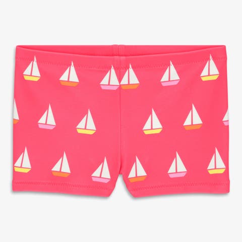 Kids Swim Shortie In Sailboats (Toddler, Little Kid, Big Kid)