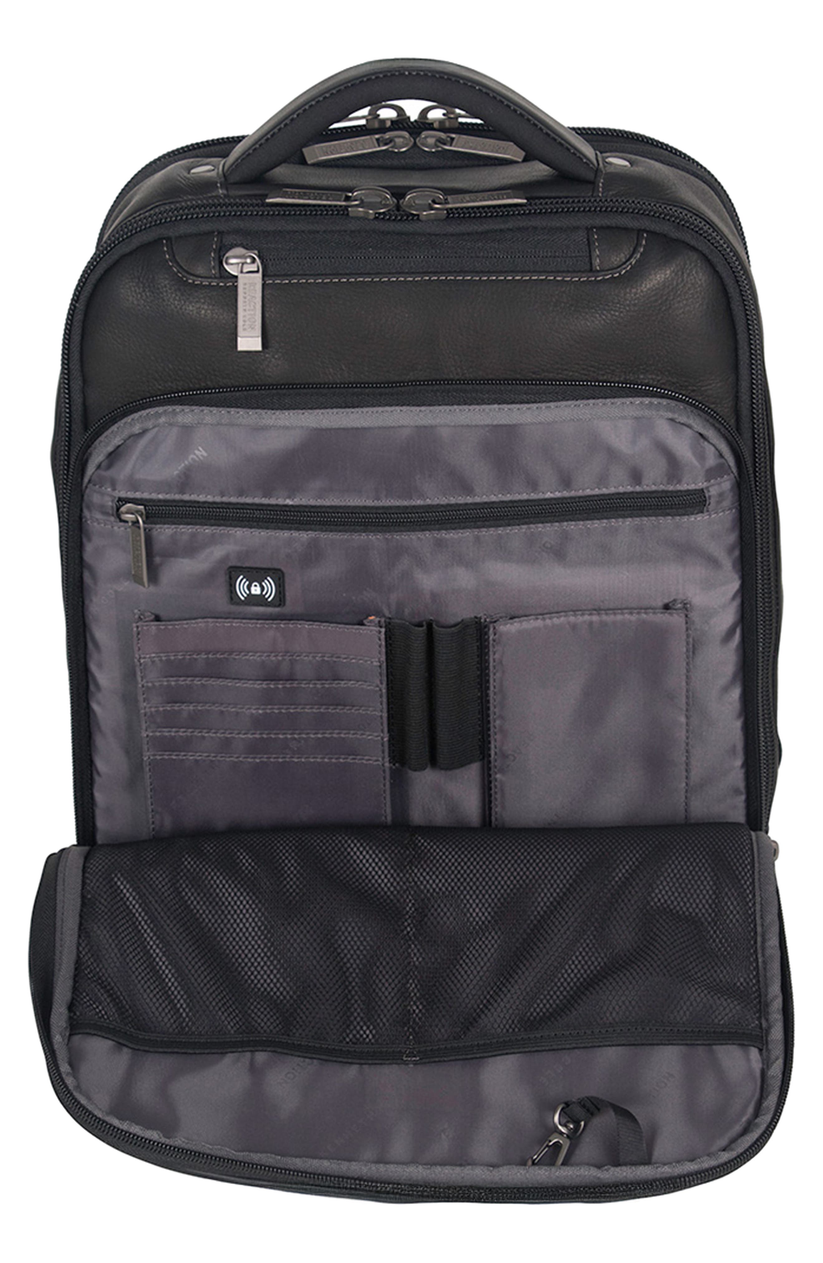 Kenneth Cole Colombian Leather Backpack, Alternate, color, Black