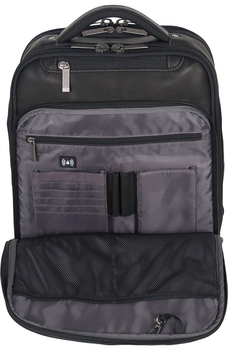 Kenneth Cole Colombian Leather Backpack, Alternate, color, Black