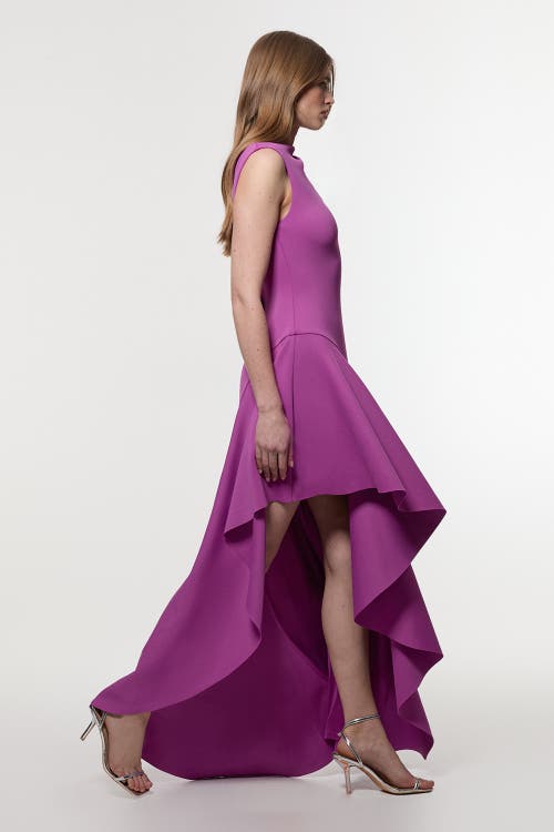 Karen Millen Waterfall Hem Maxi Dress In Purple