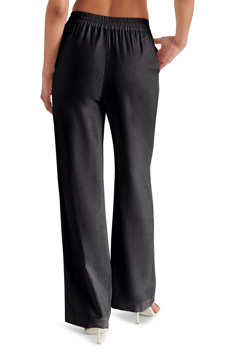 Steve Madden Venetia Linen Blend Drawstring Pants, Alternate, color, Black