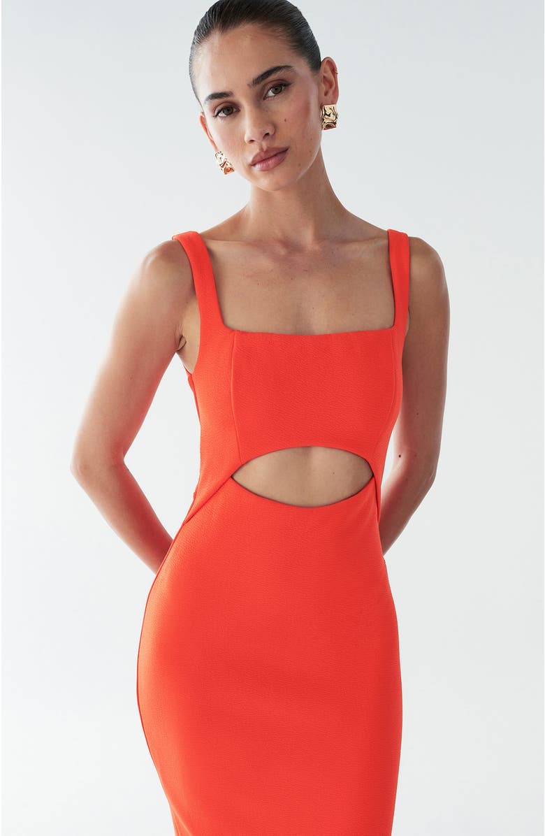 BWLDR Adi Midi Dress, Alternate, color, Coral
