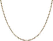 BEST SILVER Two Tone Two Row Cubic Zirconia Tennis Necklace