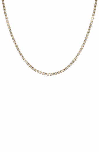 Two Tone Two Row Cubic Zirconia Tennis Necklace