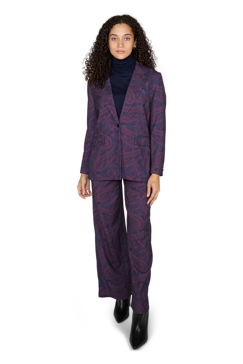 Julia Stretch Wool Tailored Blazer, Alternate, color, Badalona Plum
